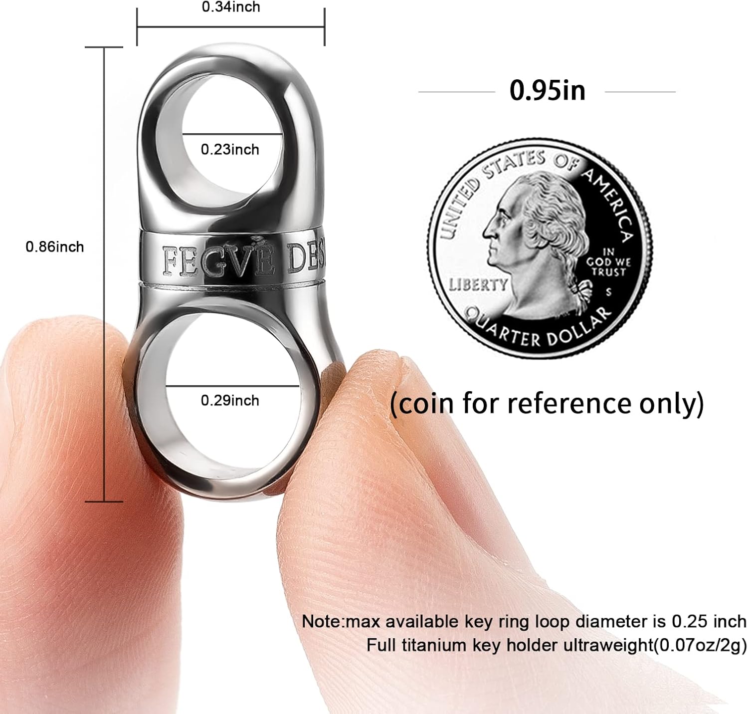 TISUR Titanium Multi-Tool with Pry Bar, Key Ring, and Keychain Rings