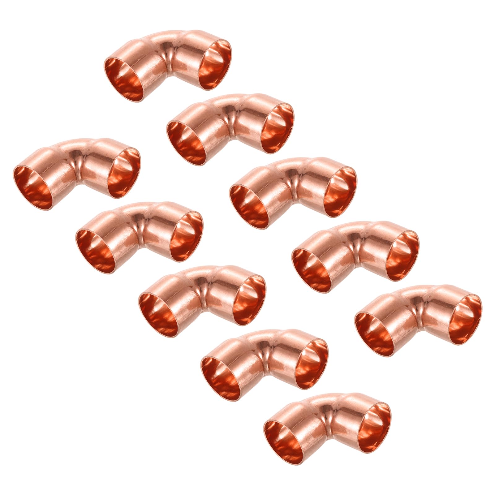 uxcell 10 conectores de tubería de cobre de giro corto de 1 pulgada y 90 grados con conexión de soldadura por sudor para fontanería, 1.8 x 1.8 x 0.08 pulgadas