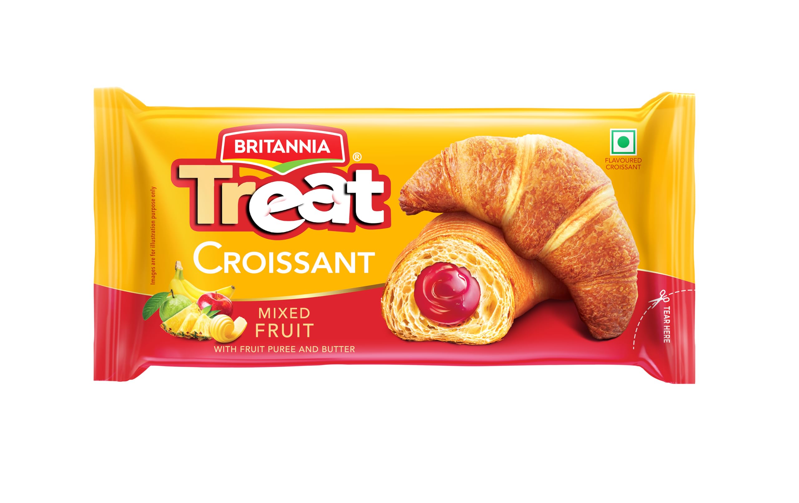 Treat Croissant – with Mixed Fruit Crème Filling (47g) – 100% VEG