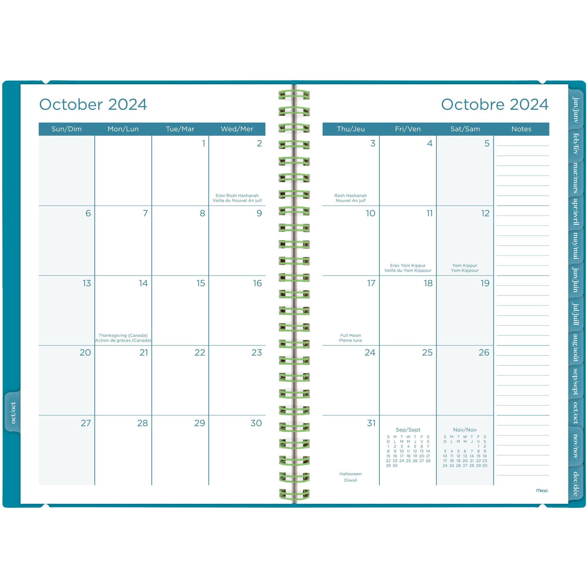 Mead 2023 Small Planning Padfolio - 18-Month Weekly/Monthly Planner (July 2022-Dec 2023), 8.5x5.5 Inch, Black