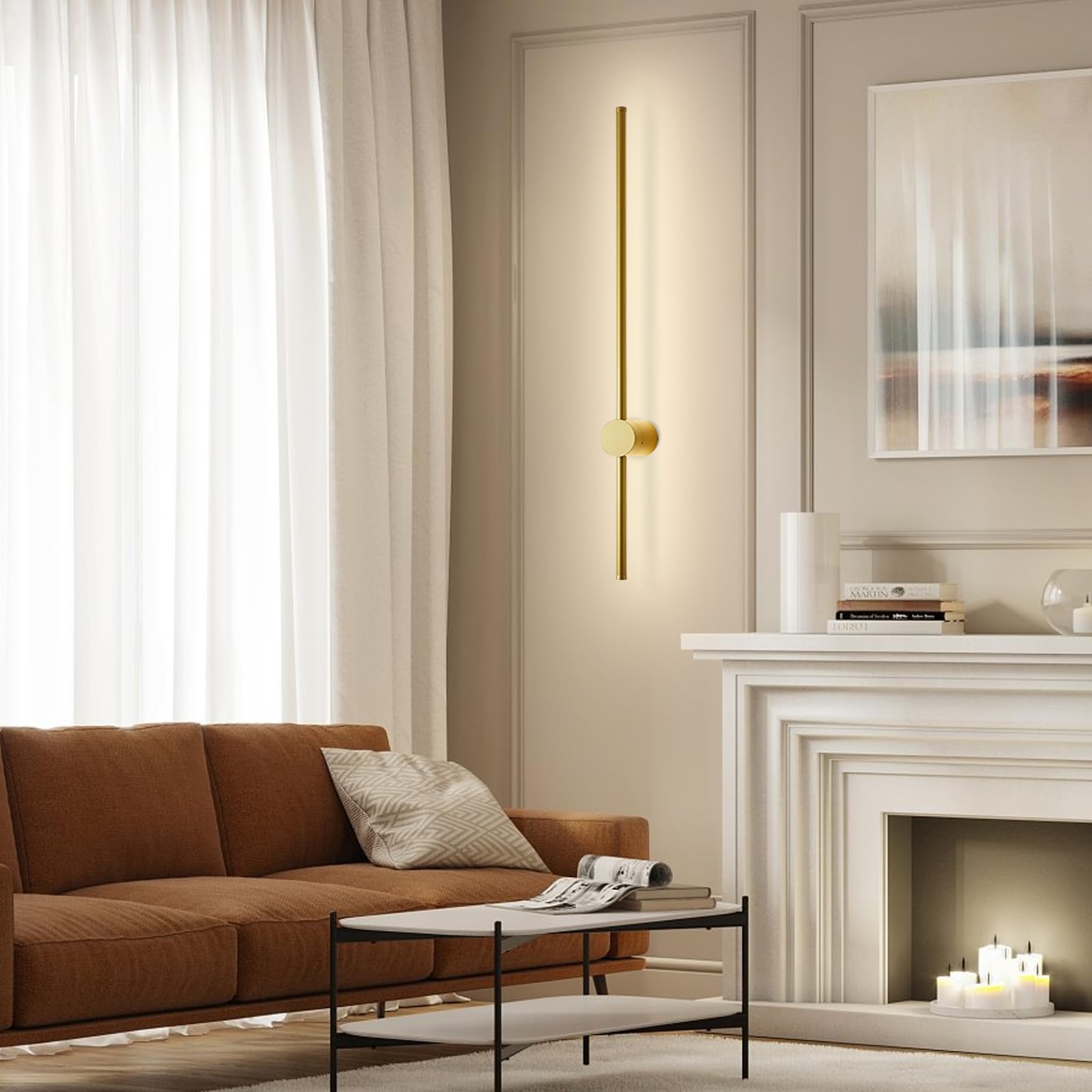 Moderna lampada da parete a LED, stile nordico, elegante illuminazione per interni, per soggiorno, camera da letto e studio, design contemporaneo per un'elegante decorazione della casa