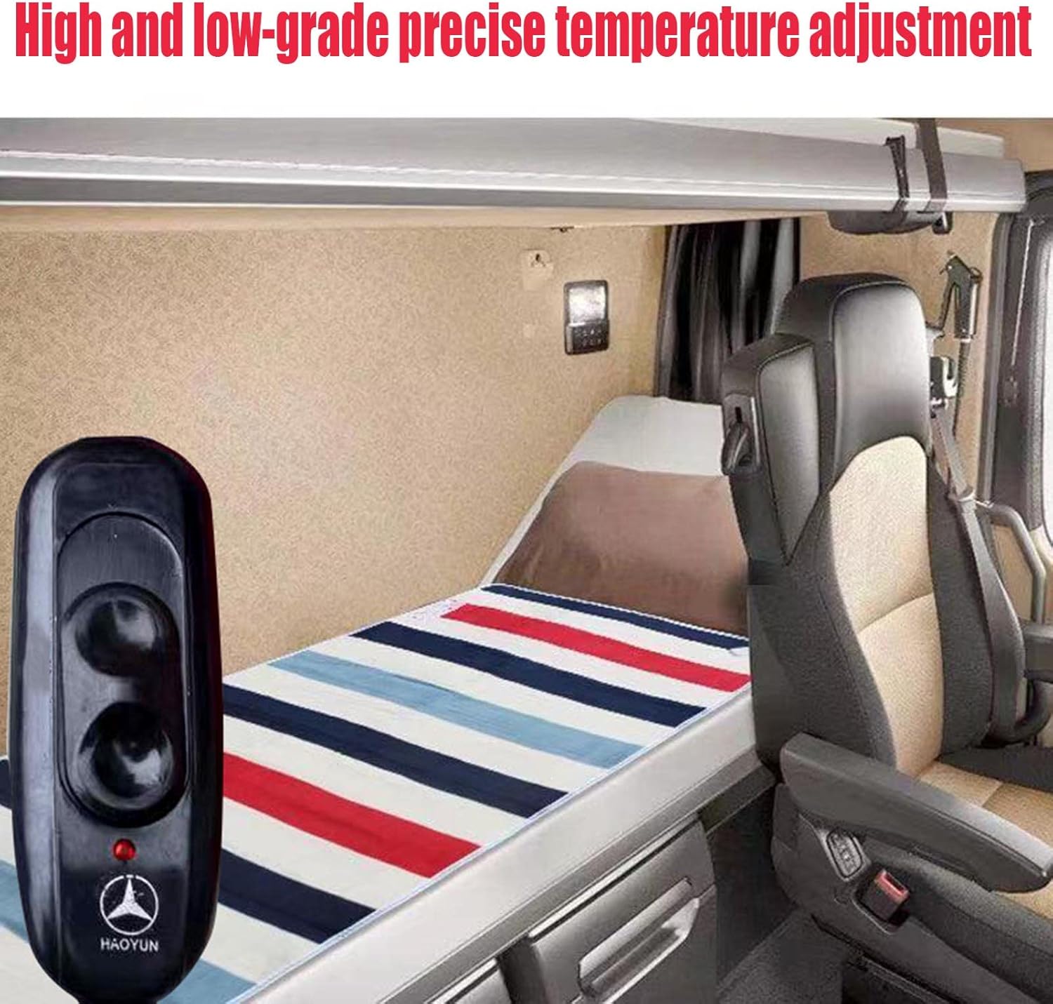 Electric Car Heating Blanket 24V Plush Travel Heated Blanket with Overheating Protection for Cars, RV, Trucks, Camping,A,200cmx70cm