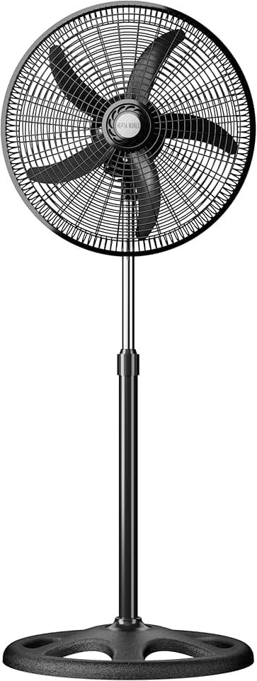 HEPTA WORLD Ventilador de Coluna, Resfriamento, Silencioso, Design Slim para Casa Escritório (PRETO, 110V, 107)