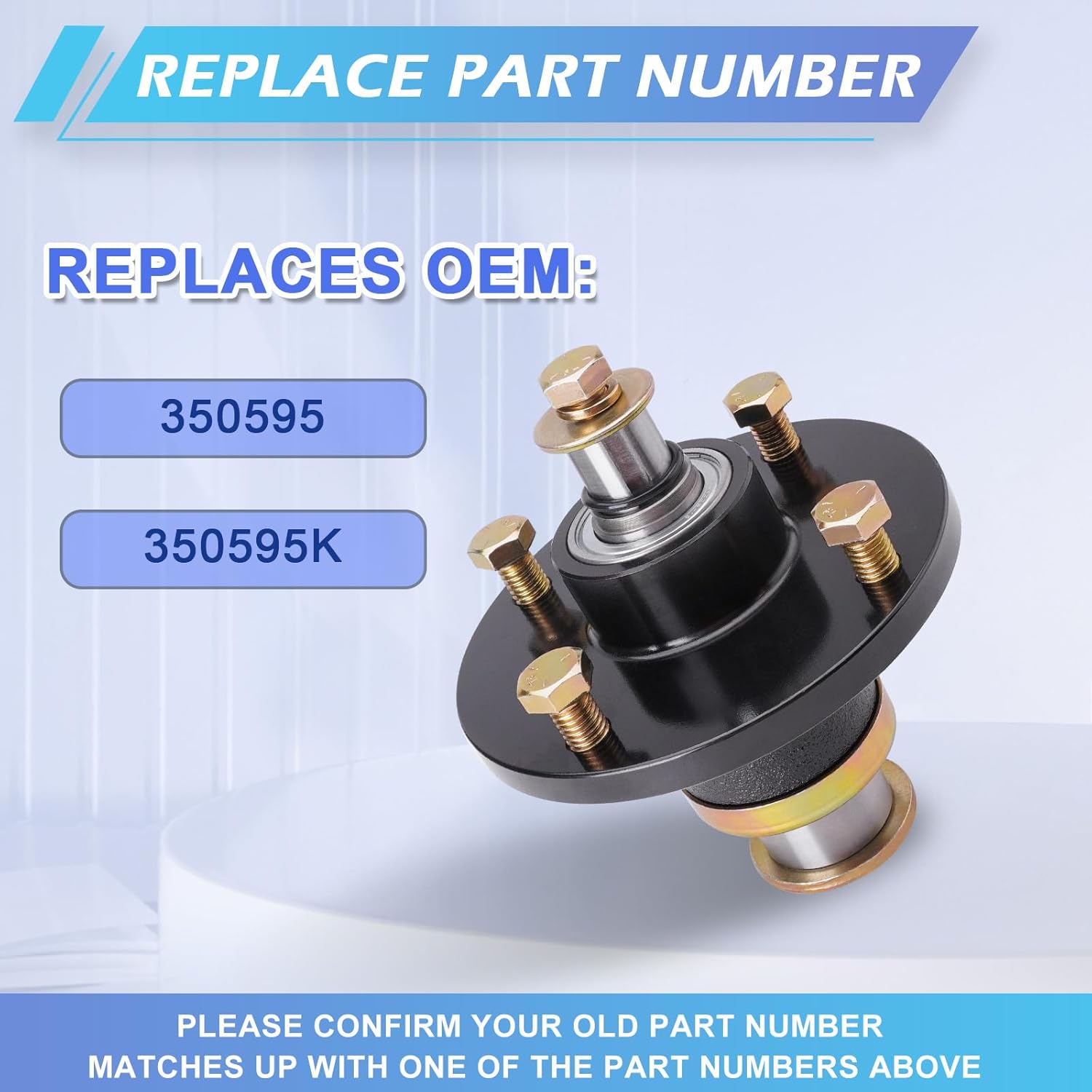 Mower Spindle Assembly Replaces Hustler 350595 Compatible with Super Z ATZ with 52" 60" 72" Decks, Includes Grease Zerk