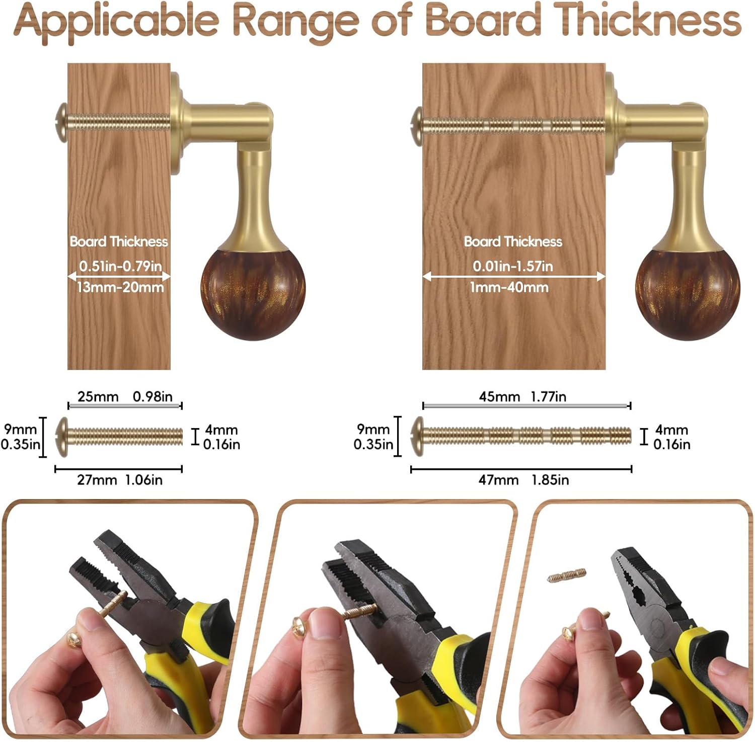 10 Pack Brass Cabinet Pulls - Tear Drop Knobs Dresser Drawer Pulls with Copper Base, Vintage Hardware Pendant Handles for Kitchen Closet Cupboard - Yellow