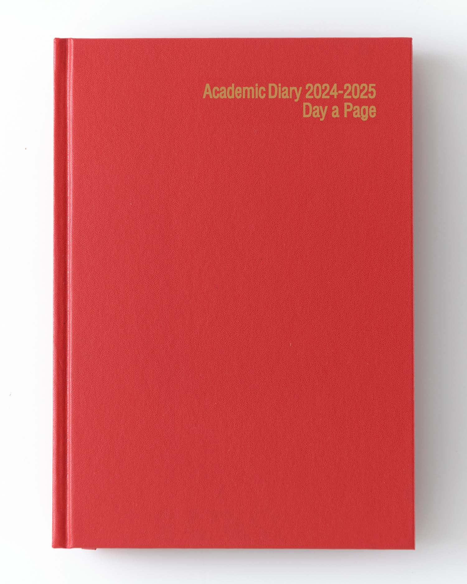 Imprint Press 2023-2024 Academic A4 Diary Page per Day Case Bound Mid-Year Diary - Student Teacher Planner Organiser with Diary, Timetable, Term and Notes pages (Red)