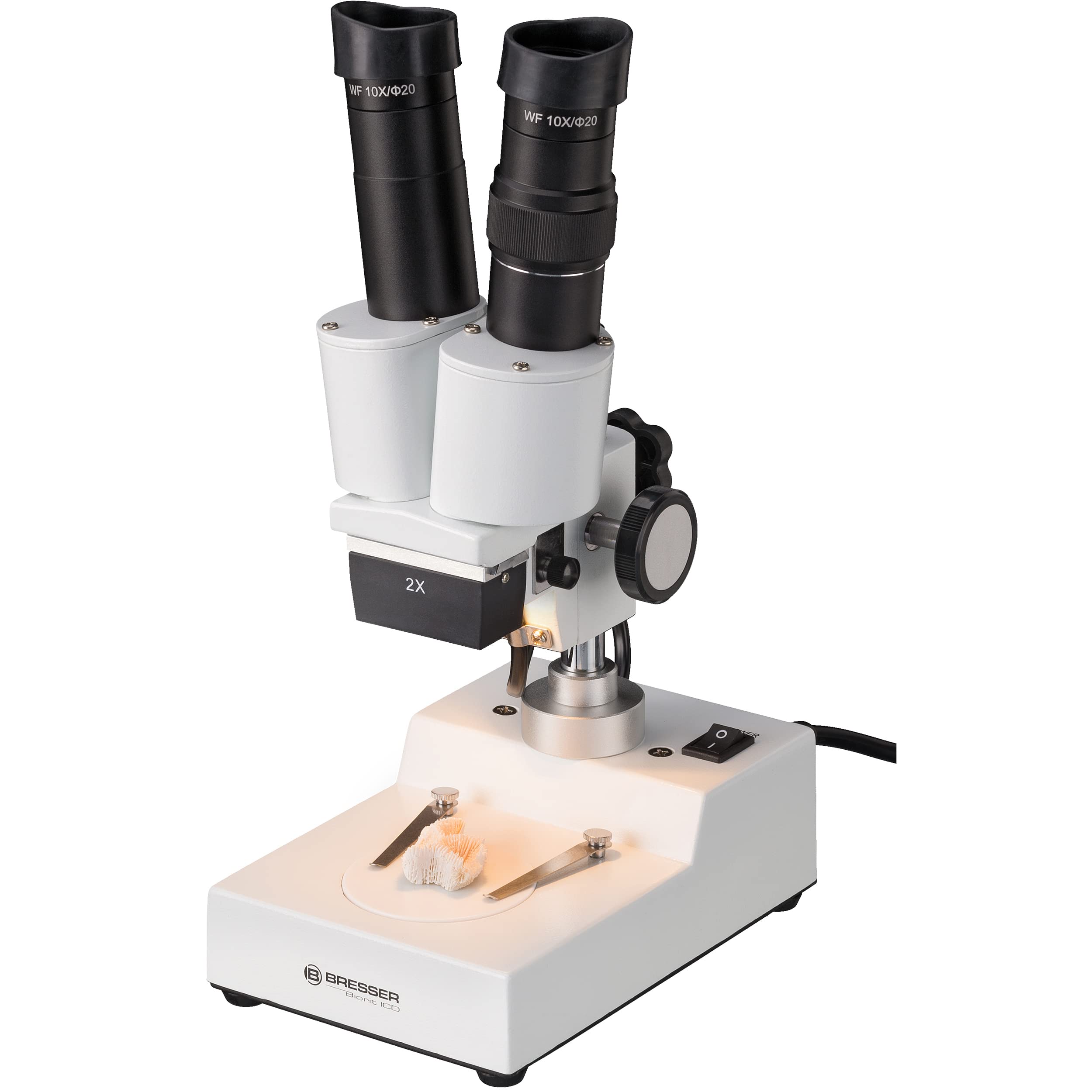Bresser 20x Biorit ICD Stereo Microscope, White/Black