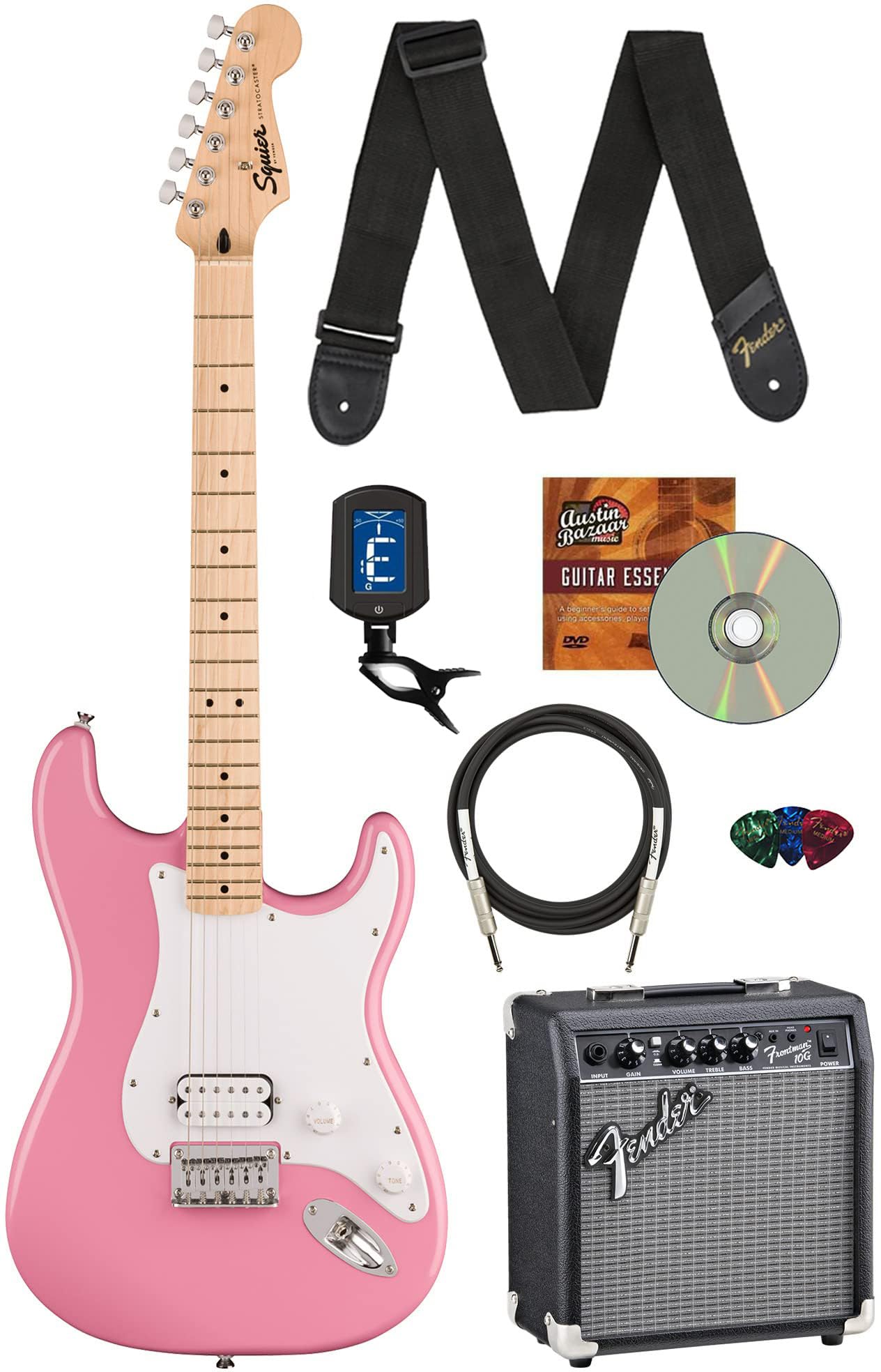 ✨未使用✨Fender Squier Stratocaster Pink HB Squier Sonic Stratocaster HT H - flash pink Str shape
