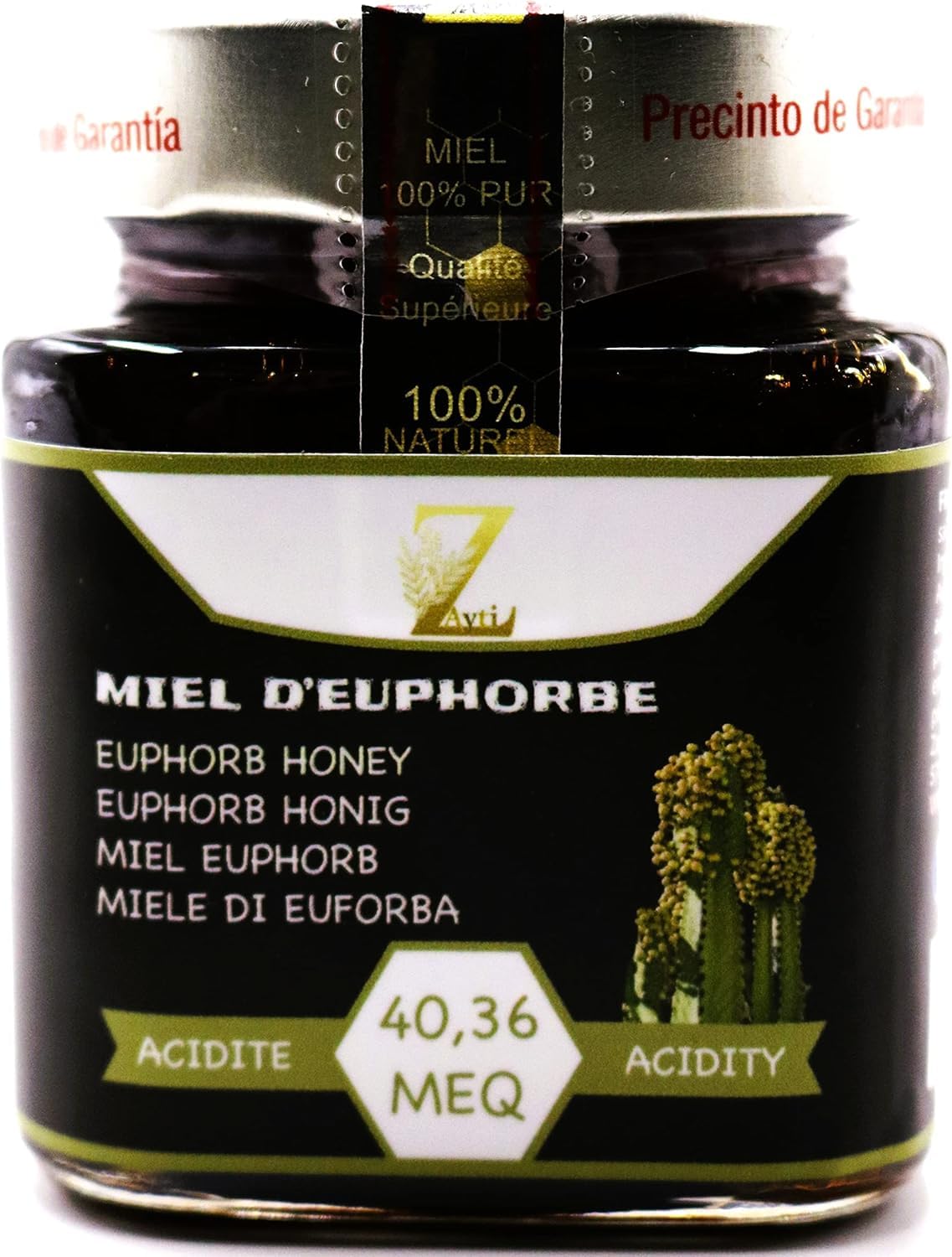 Miel d'Euphorbe 100% pur & Naturel. Miel Cru de Daghmous. Vraie Premium - Pot de 300g - Recueilli Au Maroc. Une Grande Variété De Saveurs Délicieuses.