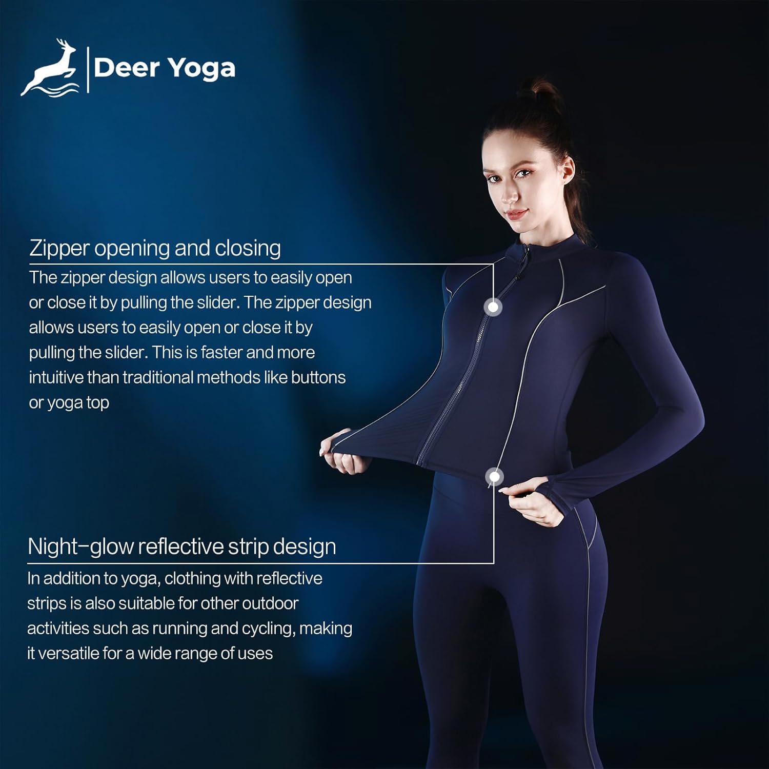 Workout Sets for Women 2 Piece Seamless Long Sleeve Yoga Outfits Active Leggings All Zippy Jacket Gym Set - Image 7