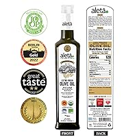 Vista 6 de Aleta Farms, Aceite de oliva virgen extra orgánico, DOP griego de una sola finca, primera prensa en frío, premio de oro 2025, botella de vidrio