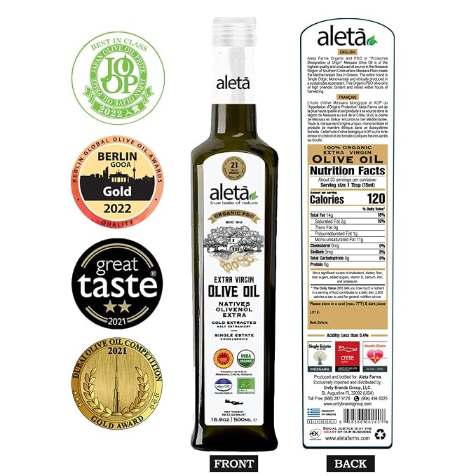 Aceite de Oliva Extra Virgen Orgánico Aleta Farms 17 fl oz miniatura 6