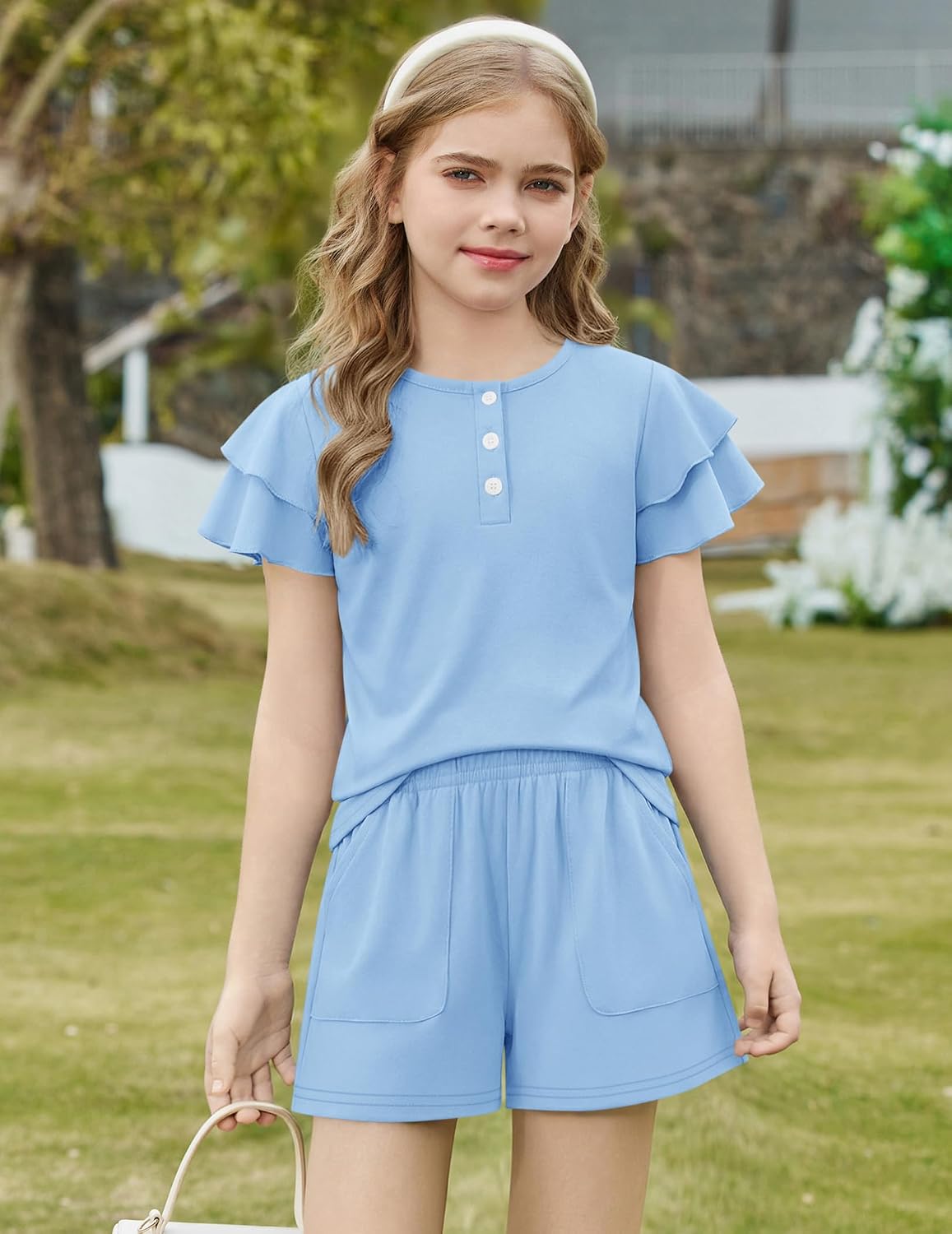 Arshiner Girls Summer Outfits Ruffle Sleeve