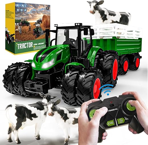 Trattore telecomandato telecomandato, trattore Rc con rimorchio, trattore giocattolo a partire da...