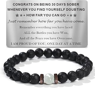 Sobriety Gifts for Men Women Sober Anniversary Month & Year NA Recovery Addiction Gifts Alcoholics Anonymous Milestone AA Cards Beaded Bracelets Valentines Day Easter Christmas Gifts for Him