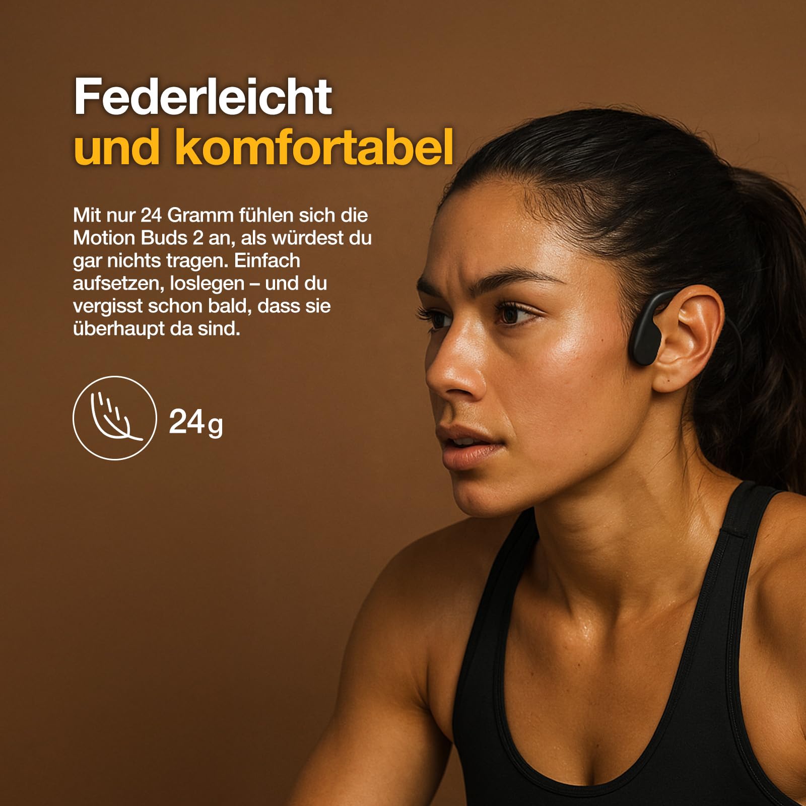 AGM Knochenschall Kopfhörer, Open Ear Kopfhörer Motion Buds Bluetooth 5.4 Kabellos Sportkopfhörer IP68 wasserdicht Kopfhörer mit LED für Laufen Radfahren Joggen Fitness