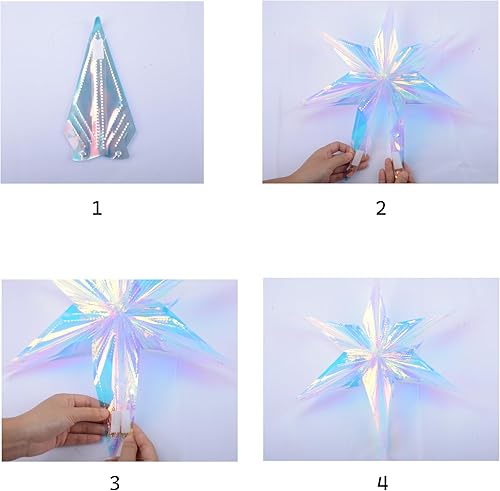 Miniatura 2 de Decoraciones de fiesta iridiscentes, decoración holográfica para colgar, bolas de panal de abeja de copos de nieve 3D de BRAVESHINE para cumpleaños