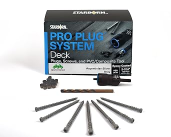 NewTechWood #10 x 2-3/4 in. Epoxy Pro Plug System Drive Flat Undercut 100 Ln FT 150-Pieces Argentinian Silver Gray