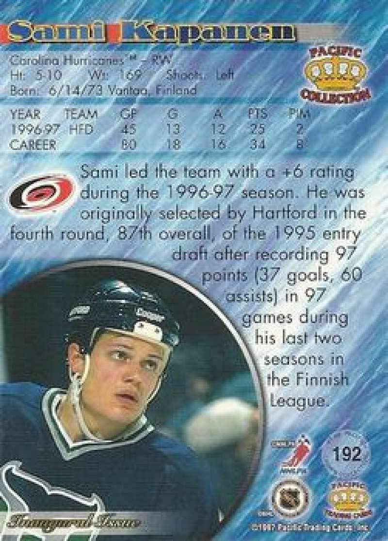 ⚠️ヴィンテージ　ノルウェー代表　1998 アンブロ Amazon.com: 1997-98 Pacific Hockey #192 Sami Kapanen Hartford