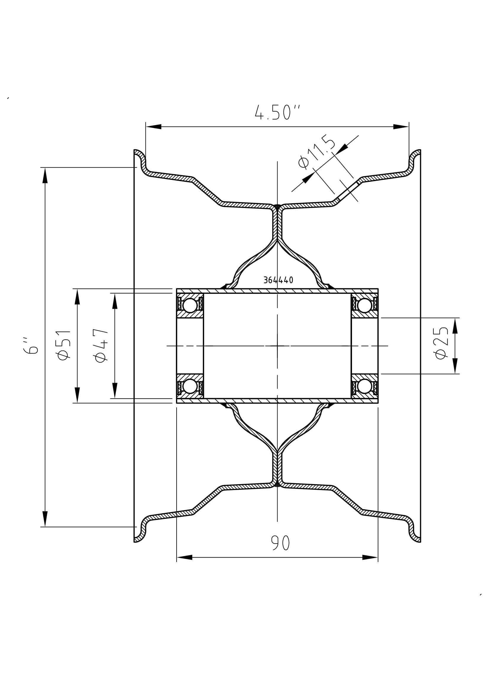 Komplettrad 15x6.00-6 6PR Deli S-317 - Rille Nabe: 25x90 mm für Heuwender