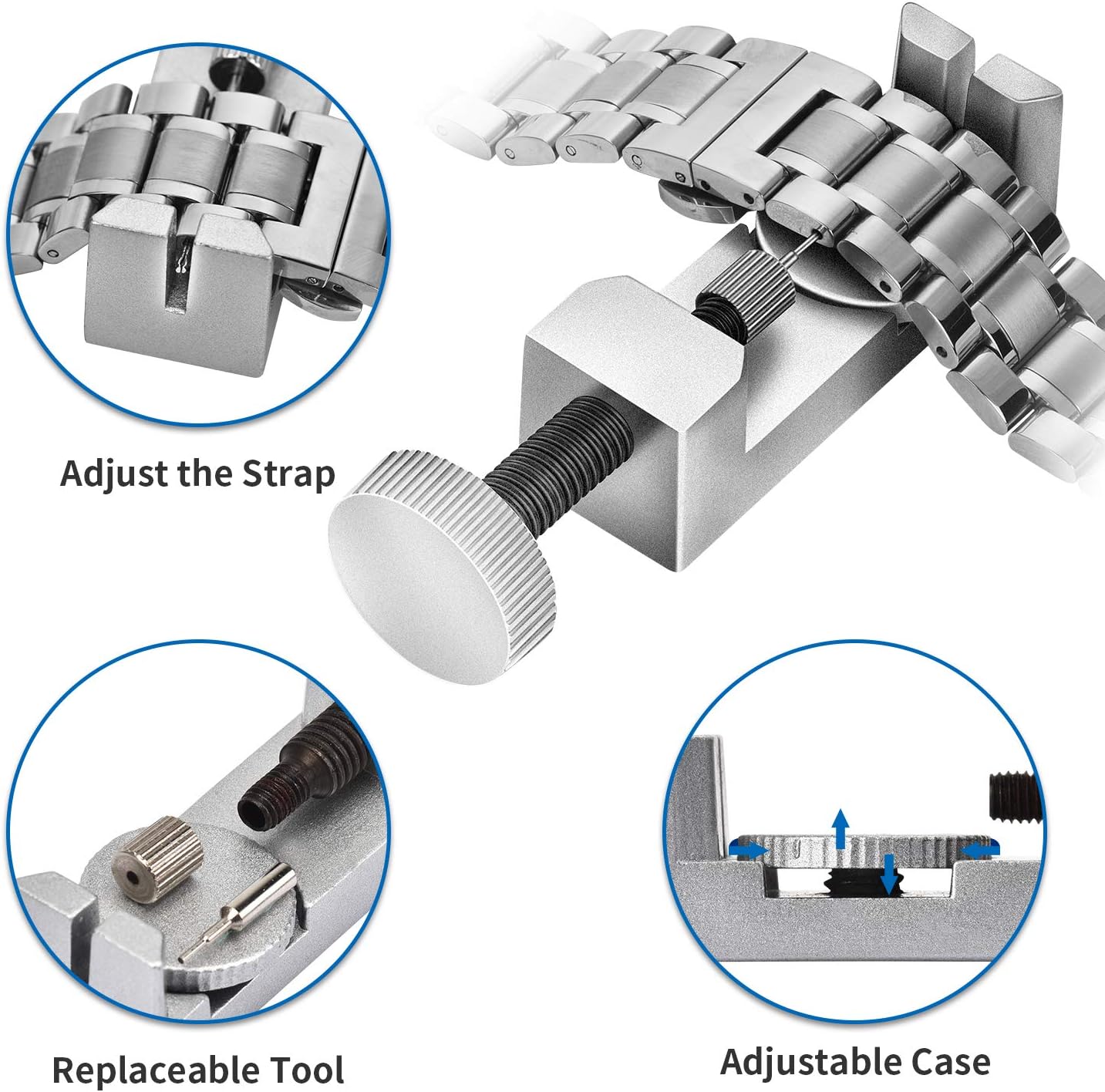 Watch Band Tool Kit - Watchband Link Remover Tool, Spring Bar Tool Set for Watch Repair and Watch Band Replacement with Small Hammer, Professional Watch Strap Remover Repair Tool, 108PCS Spring Bar : Clothing, Shoes & Jewelry