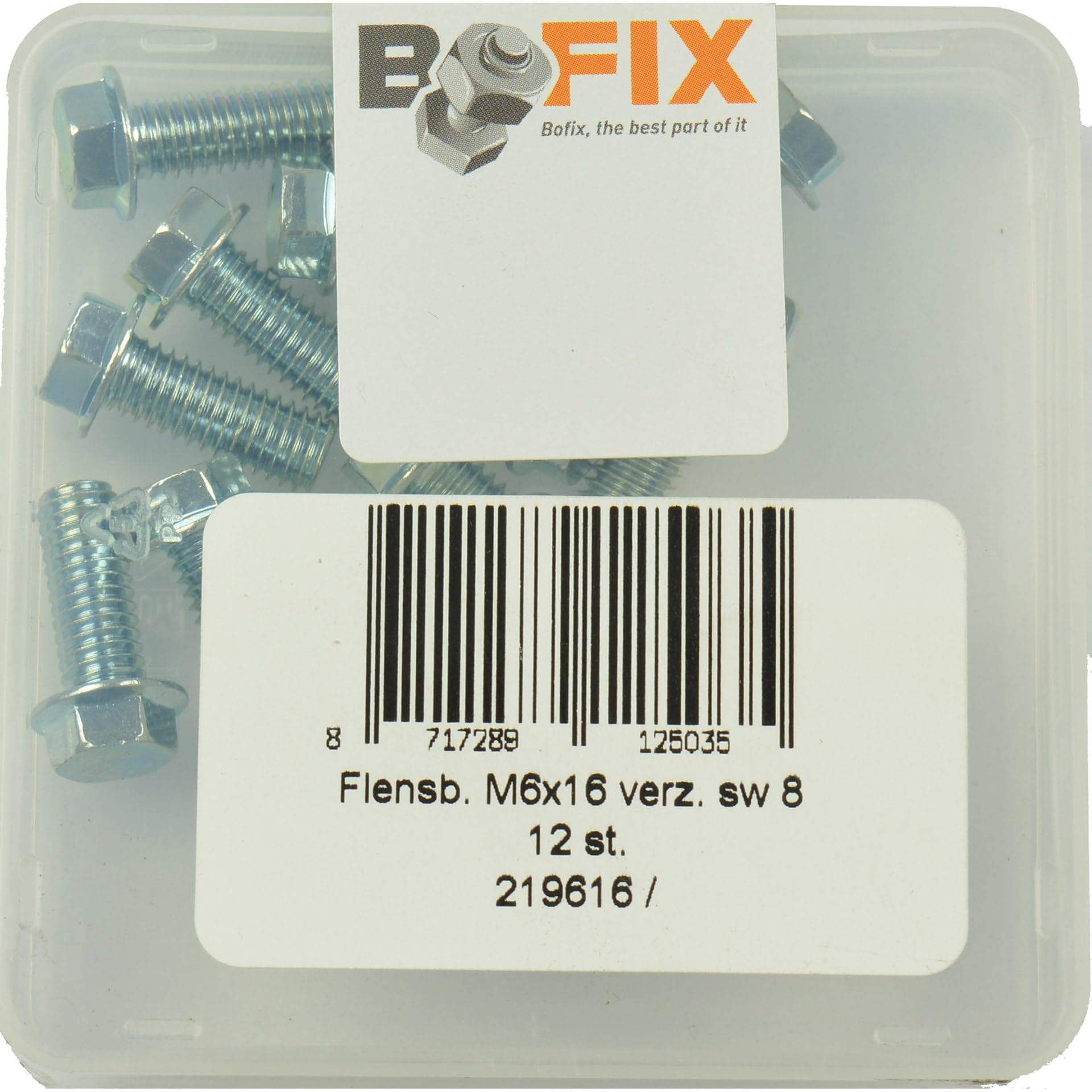 219616 Flensbout M6x16 verz. SW8 p 12