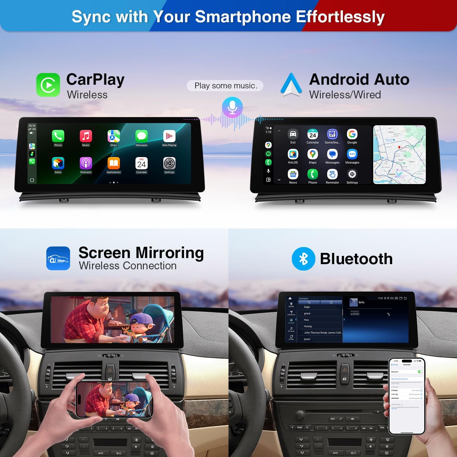 XTRONS Qualcomm Snapdragon 680 Android 14 Car Stereo for BMW X3 E83 (2004-2009) M-Ask System, 12.3 Inch 2K IPS Touch Screen 8+128GB Car Radio GPS Navigation for Car Support 4G LTE TPMS Backup Camera