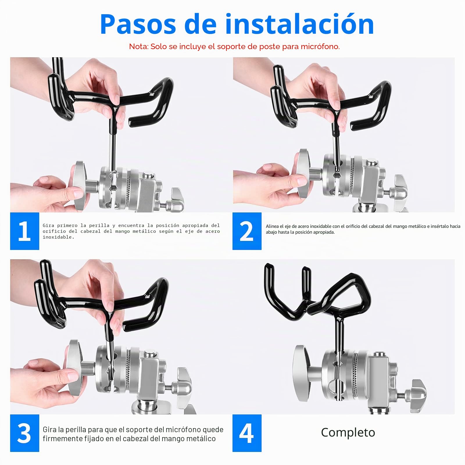 NEEWER Soporte Brazo de Micrófono de Metal para Soportes C y Soportes de Micrófono, Negro