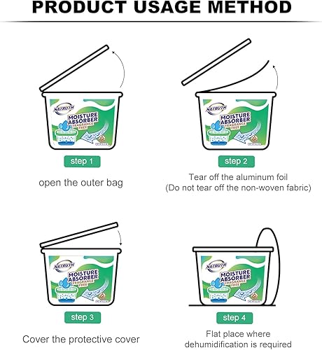 Miniatura 8 de NATRUTH Cajas absorbentes de humedad, sin perfume, 17.6 onzas líquidas (6 paquetes)* 10.5 onzas líquidas deshumidificador de armario, cubo
