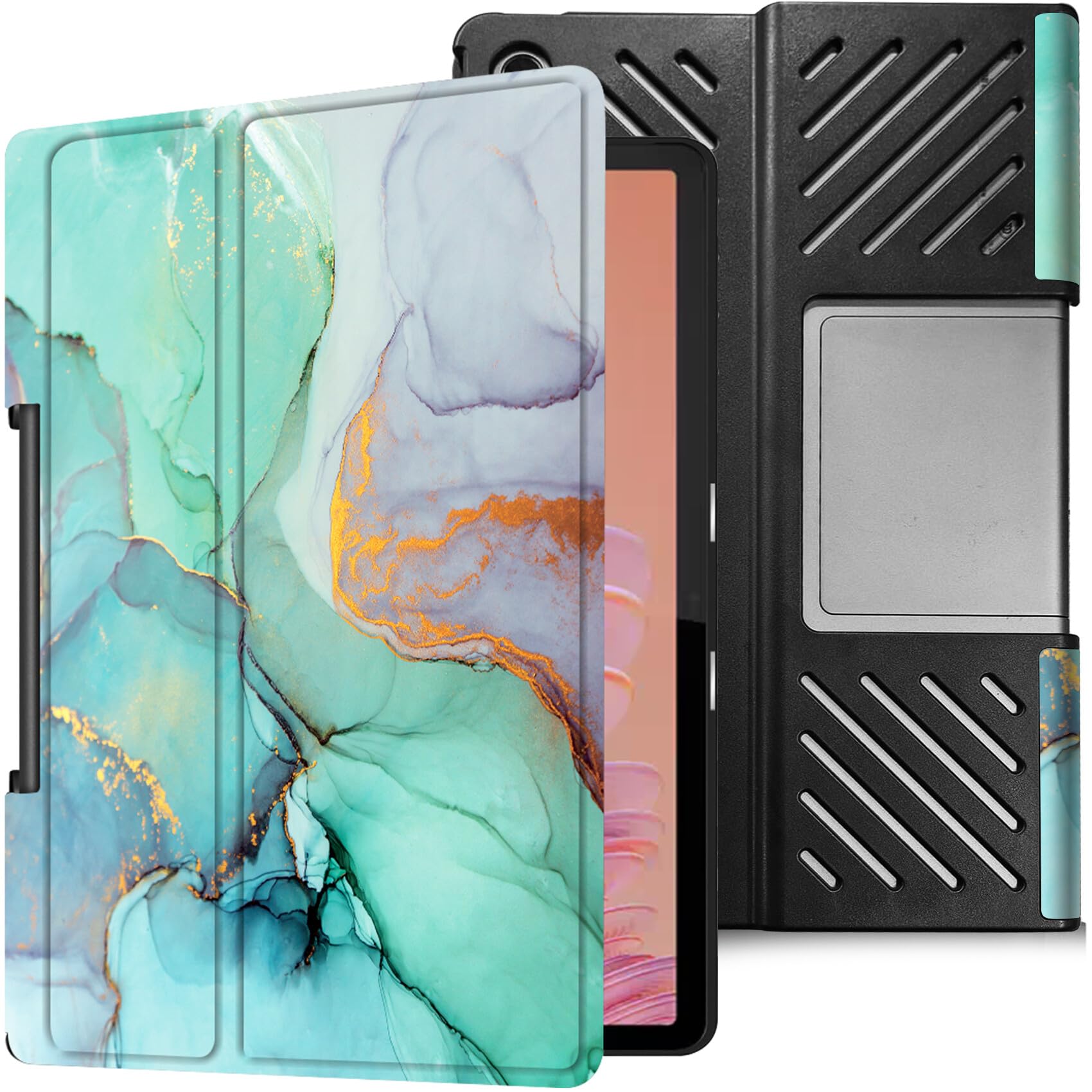Robustrion Cover Case for Lenovo Tab Plus 11.5 inch Cover, Flip Cover Case for Lenovo Tab Plus 11.5 inch - Marble Green