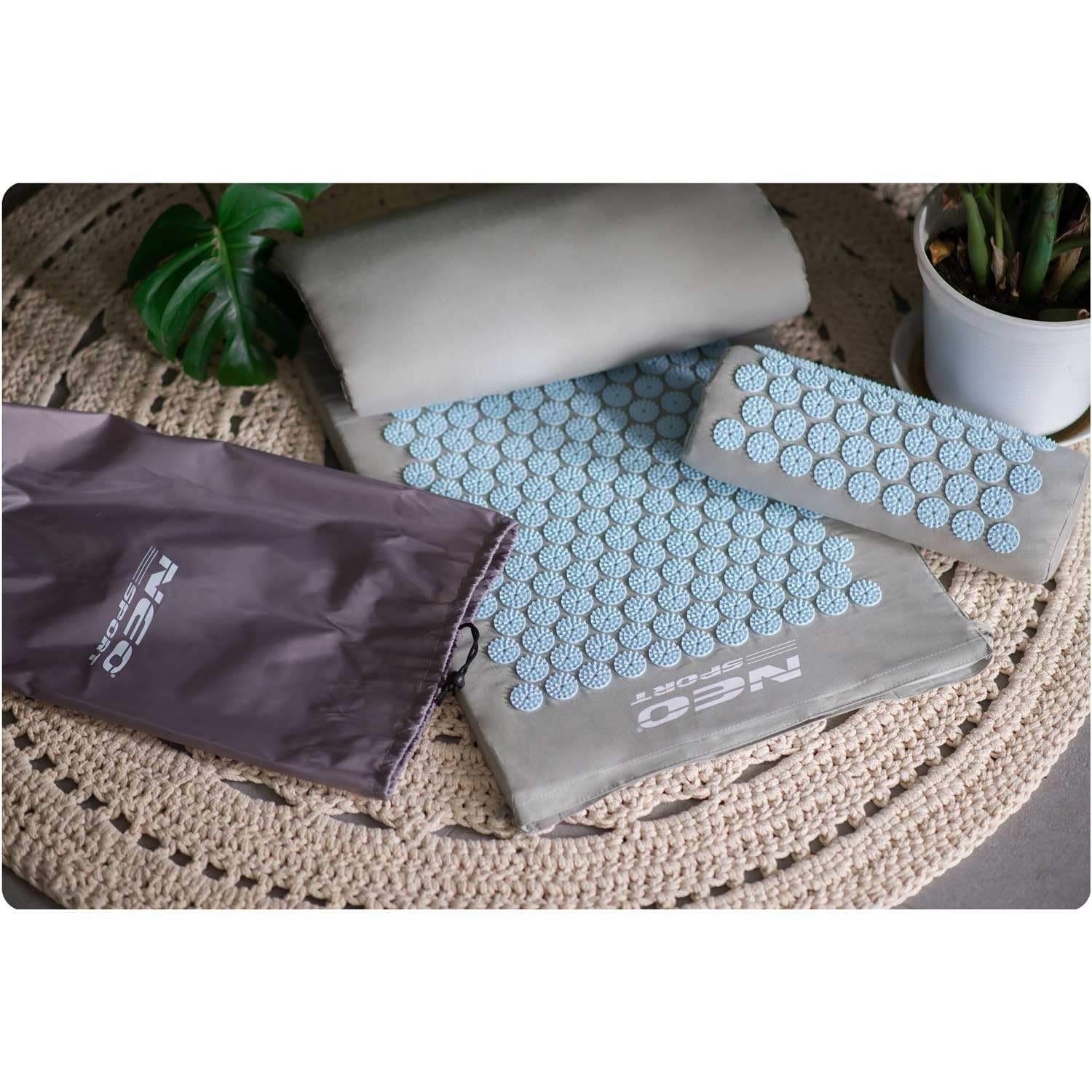 Tapis d'acupression avec Pointes de Protection de la Marque - 190102 Gris-Bleu