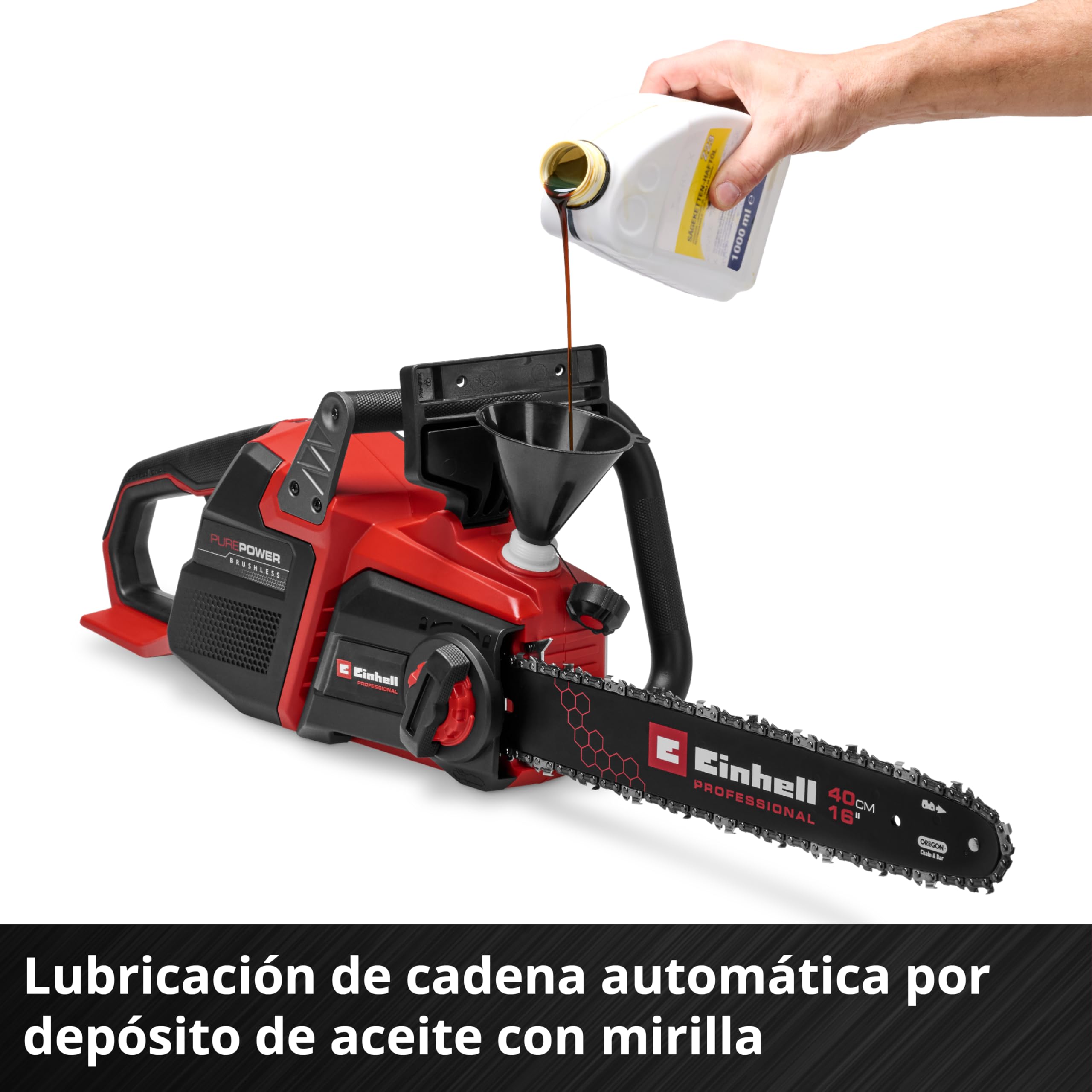 Einhell Professional Motosierra con batería GP-LC 36/40 Li BL-Solo Power X-Change (36 V, 38 cm de longitud de corte, 19 m/s de velocidad de la cadena, lubricación de cadena automática, sin batería)