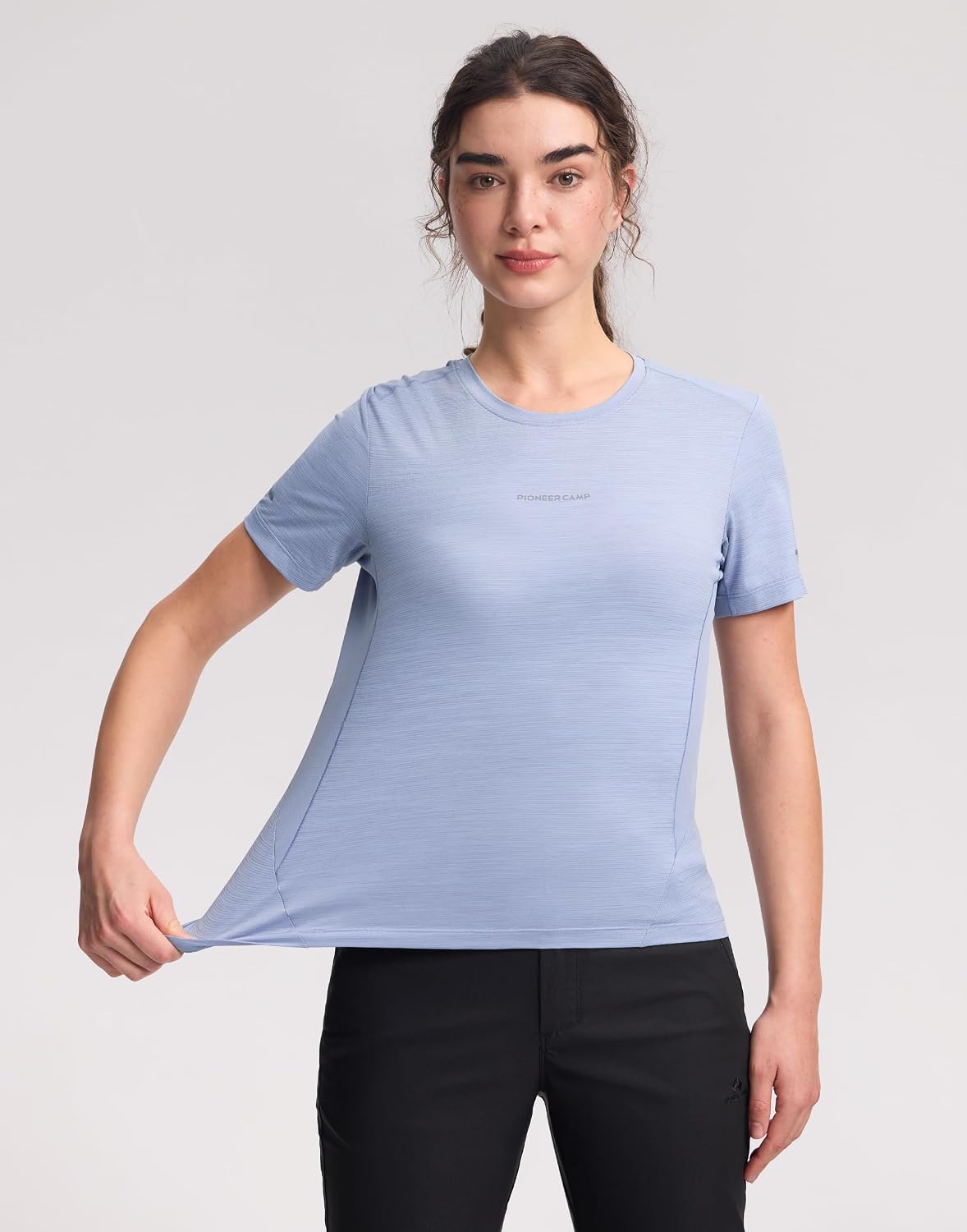 Pioneer Camp Womens's Athletic Shirt Short Sleeve Quick Dry Lightweight Workout Top Running Hiking Outdoor Gym