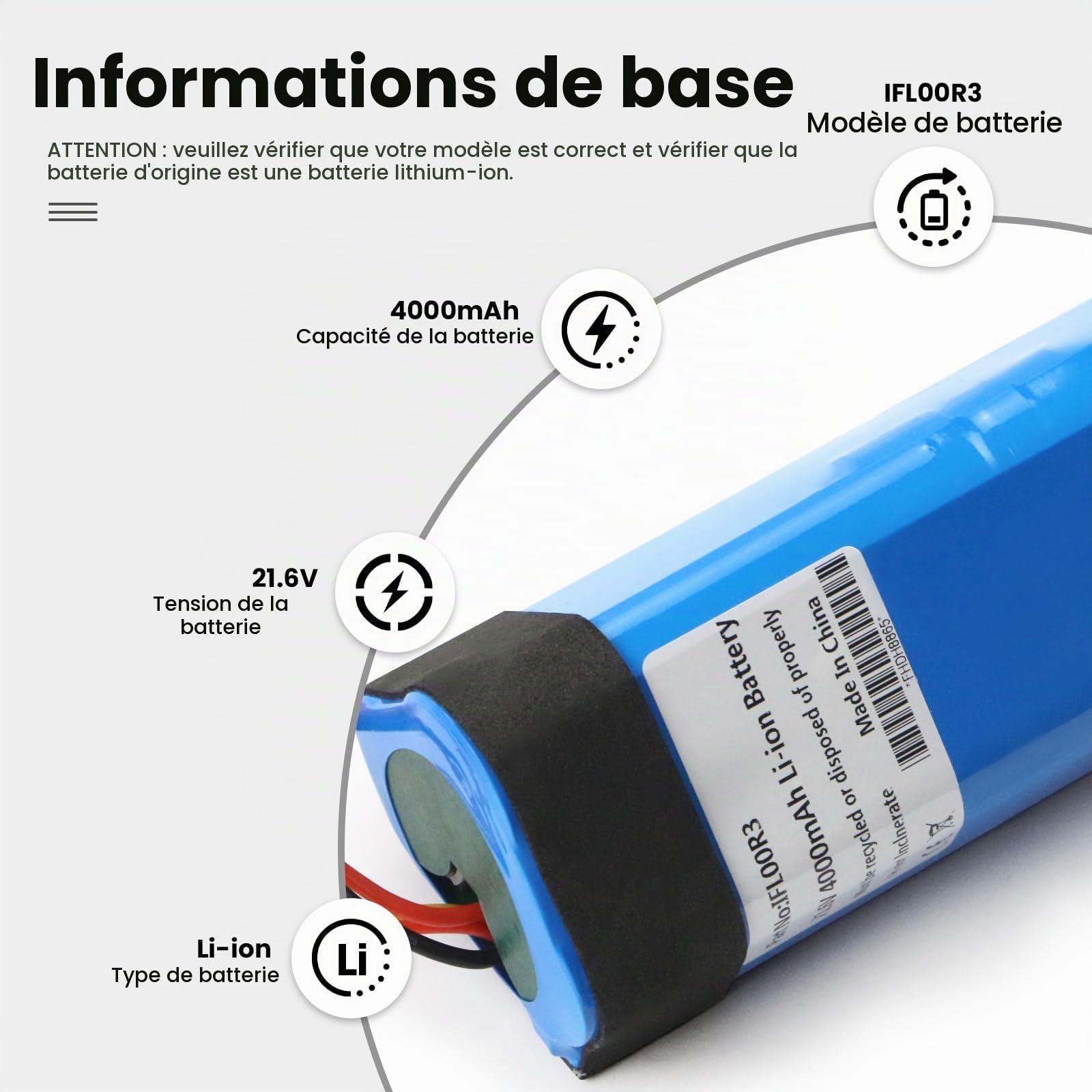 ANTIEE Batterie pour Tineco iFloor 3, Floor One S3, Floor One S3 Breeze