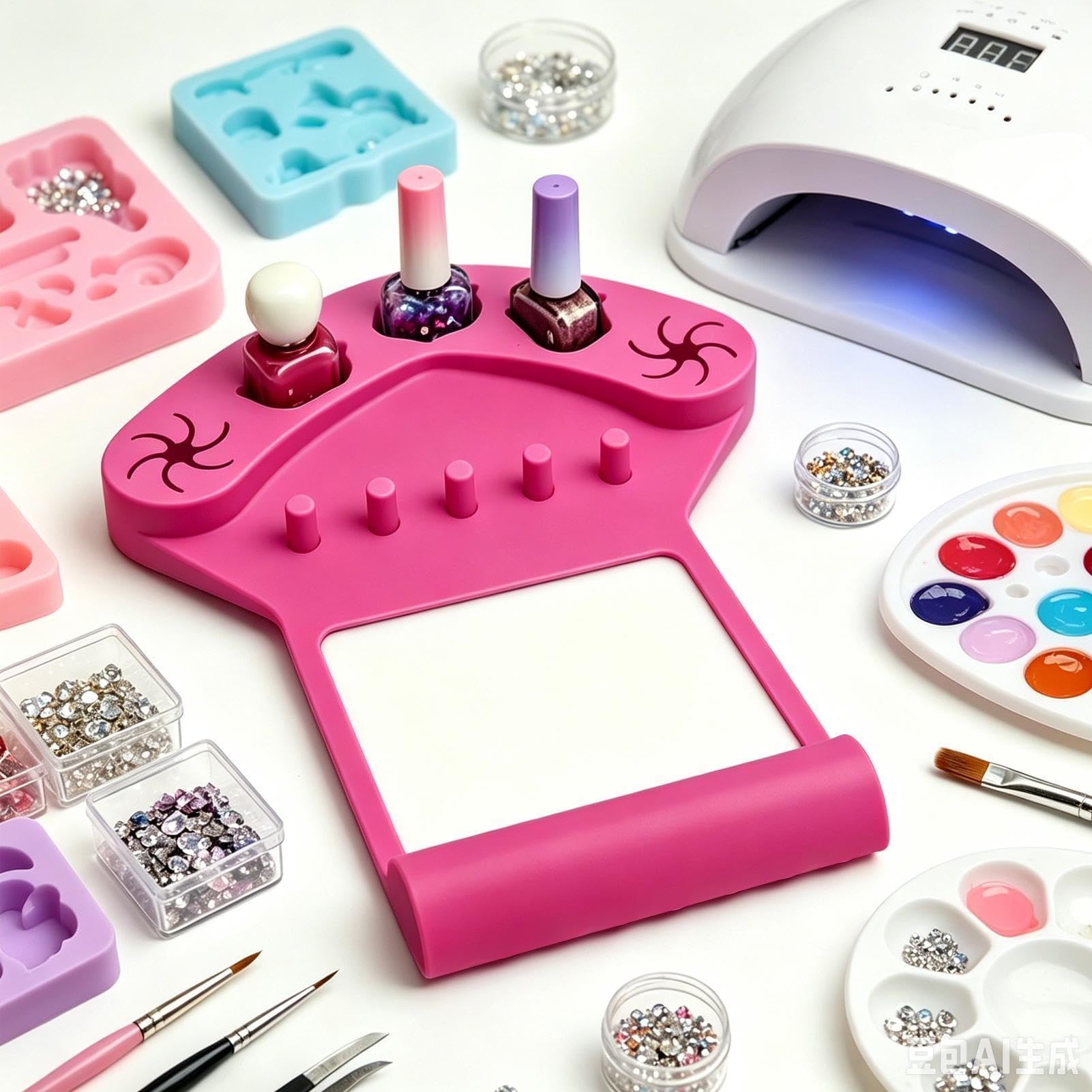 Tappetino in silicone con supporto per lucidatura unghie Stazione | Supporto lucidatura unghie per Donne, Trucco, Pratica, Pittura, Salone, Festa, Laboratorio