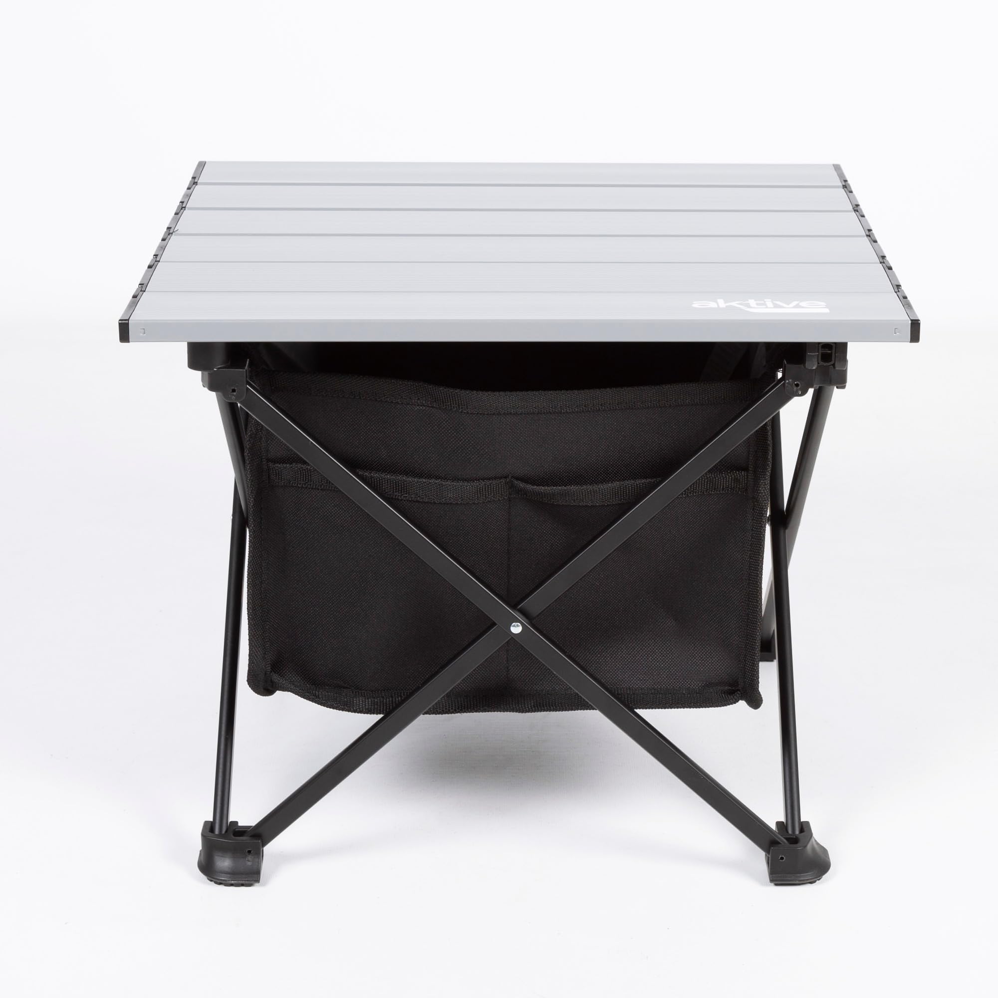 AKTIVE Camping- Table de Camping Pliante avec Sac de Rangement, Table de Camping Pliable Légère et Solide, Polyester et Aluminium, Plage ou Jardin, 40X35X30 cm