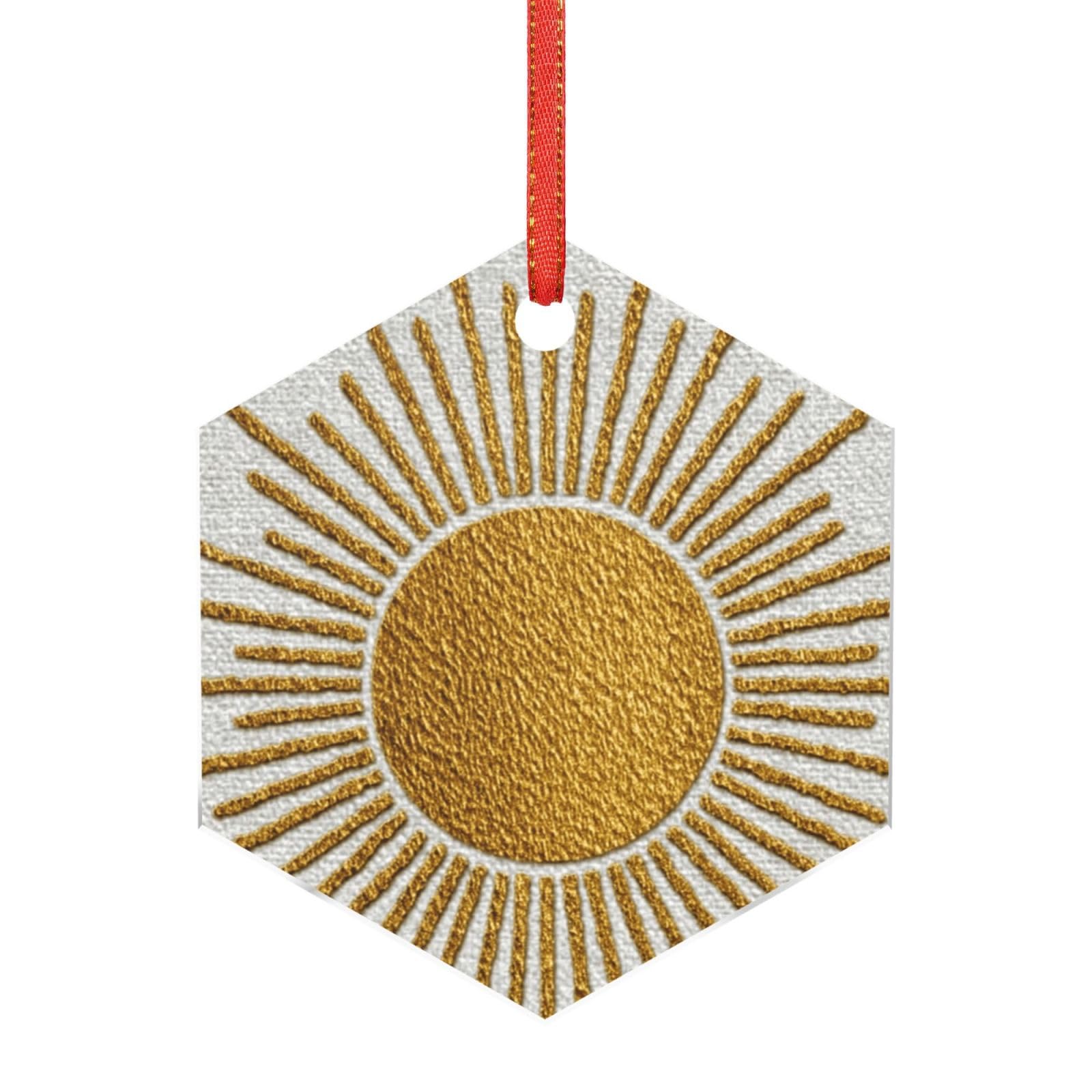 Hjkjkkj Hexagon Acrylic Ornament Christmas Tree Decoration Clear Round Pendant With Red Ribbon Yellow Round Christmas Ornaments Indoor Outdoor Hanging Acrylic Pendants For Xmas Party Decor