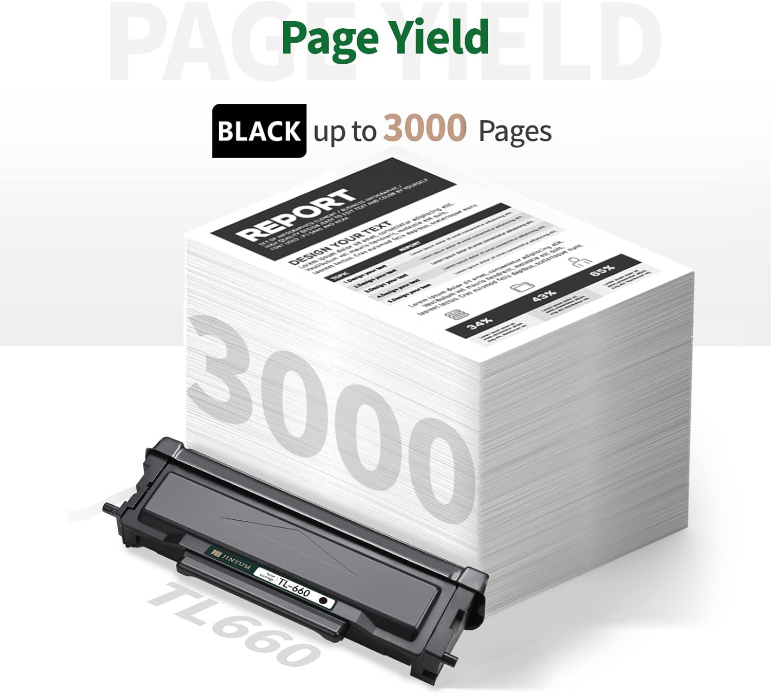 JINTUM Compatible TL-660 Toner Cartridge Replacement for Pantum TL-660 TL-630 Work with DL730 for Pantum L2300DW L2350DW L2710FDW M15DW M29DW M118DW Series Printer (1 Black)