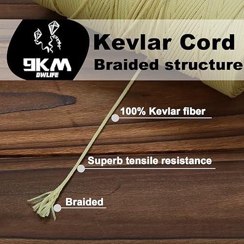 Miniatura 9 de 9KM DWLIFE Cable trenzado de Kevlar amarillo 100  2000 libras de alta resistencia ultraligero resistencia a la abrasión ignífugo cometa pesca modelo