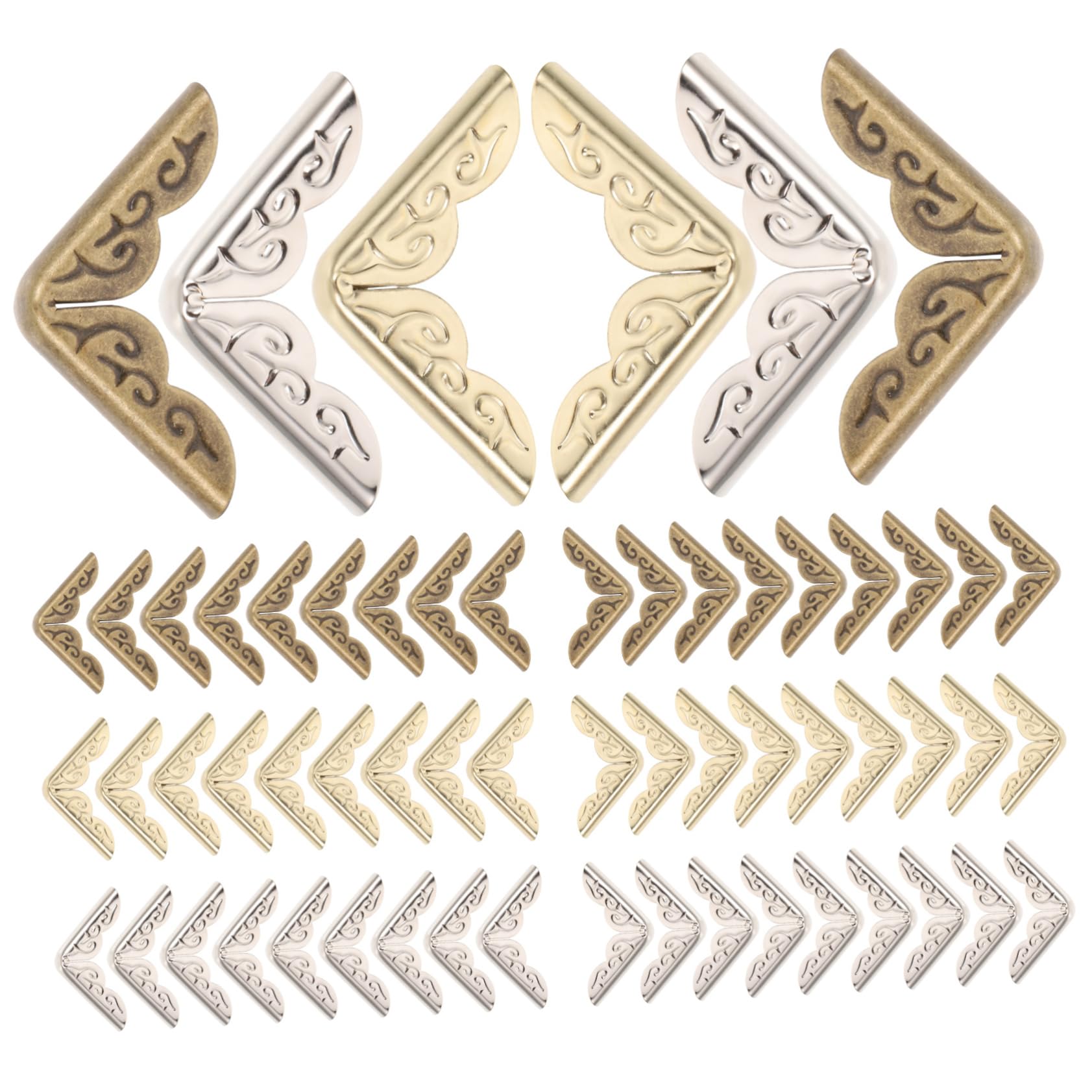 Veemoon Book Corner Covers 60pcs Metal Book Corner Protectors Smooth Surface for Decorative Protection