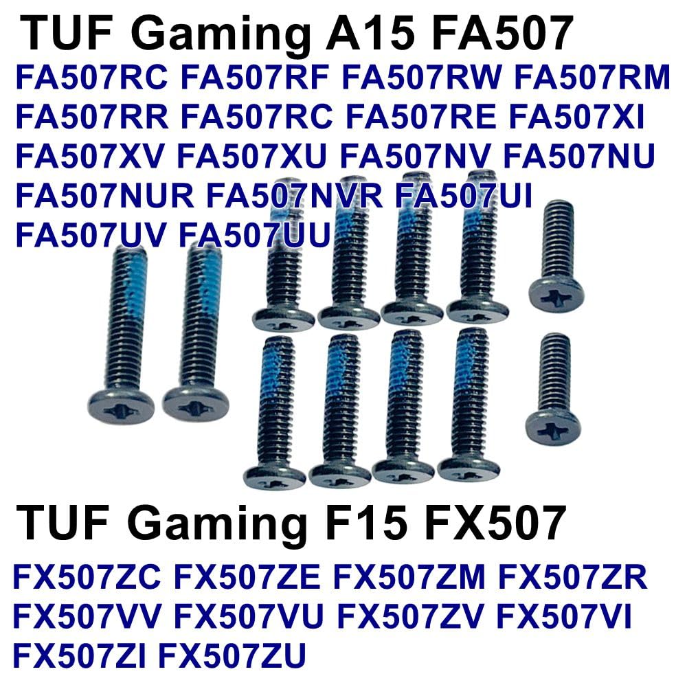 Tornillos de la Carcasa Inferior para ASUS TUF Gaming A15 FA507 FA507RC FA507RF FA507RW FA507RM FA507RR FA507RC TUF Gaming F15 FX507 FX507ZC FX507ZE FX507ZM FX507ZR FX507VV 12pcs