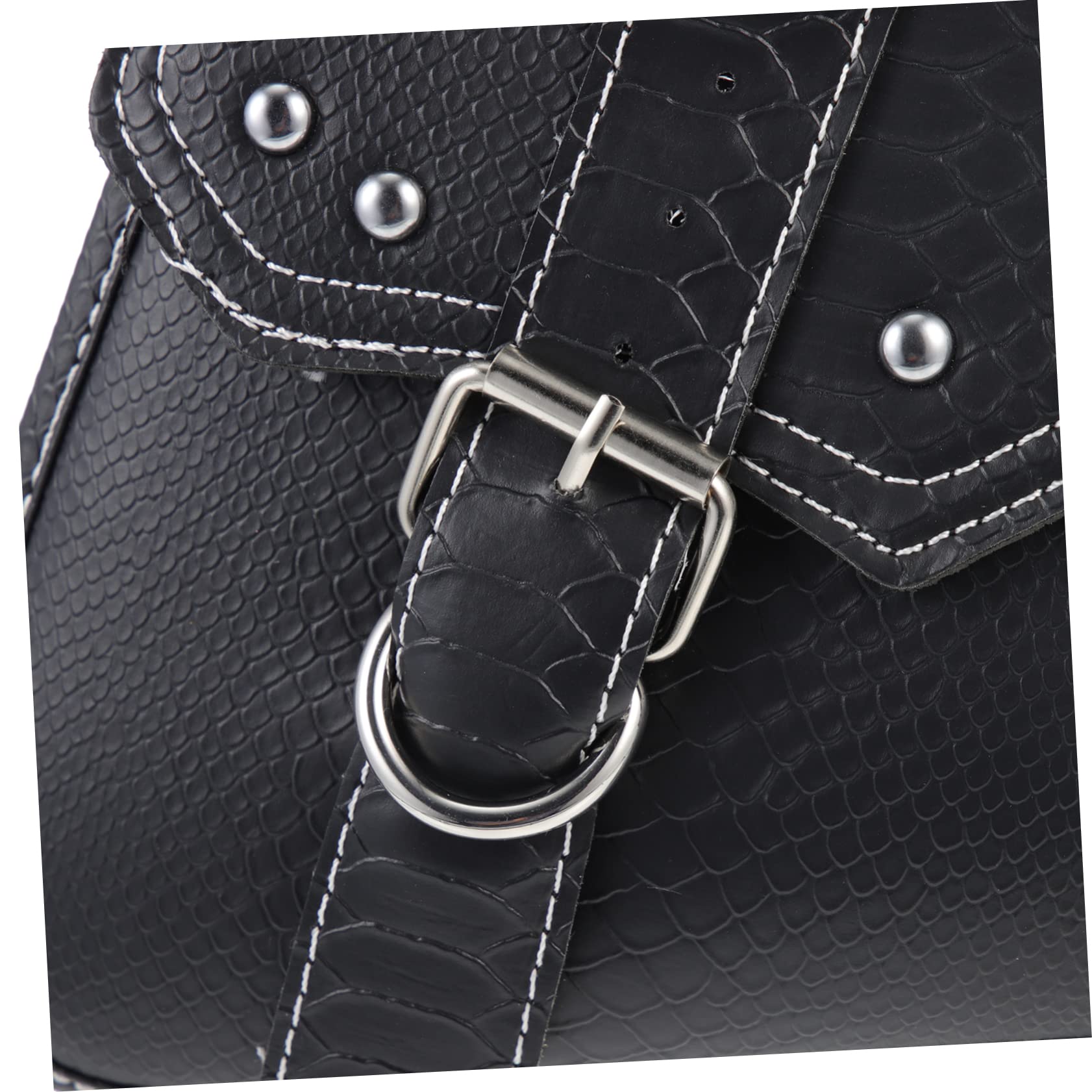 Borsa da Sella Retrò in Pelle Nera, Capienza Grande, per Riporre L’essenziale, per Veicoli a Due Ruote