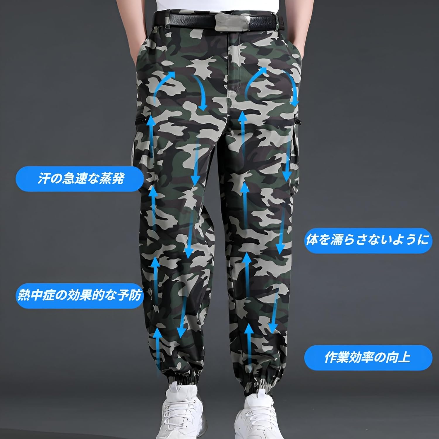 [koulaya] ファン付きパンツ メンズ ファン付きズボン 夏作業着 涼しい 空調作業パンツ 冷却着 夏用ズボン ワークマン用