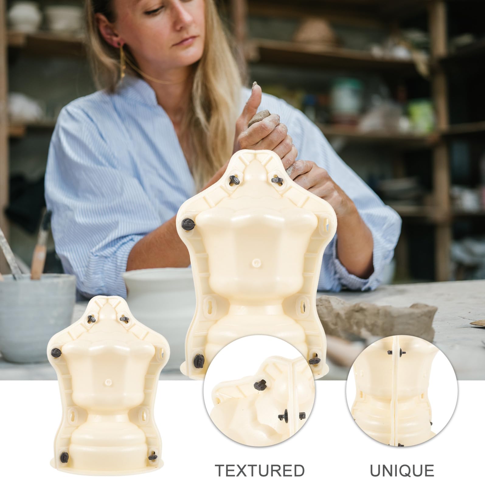 Stampo per Colonna Romana in Plastico Beige Leggero Struttura Semplice, Modello a Sfera per Decorazioni Balcone e Recinzione in Comunità e Strade, per Appassionati di Fai-da-te