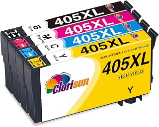 Clorisun 405XL Ink Cartridges for Epson 405XL 405 XL Ink for Epson Workforce Pro WF-7830DTWF WF-4820DWF WF-3820 WF-7840DTWF WF-4830DTWF WF-4820DWF WF-3825DWF WF-4825DWF WF-7835DTWF Printer(4 Pack)