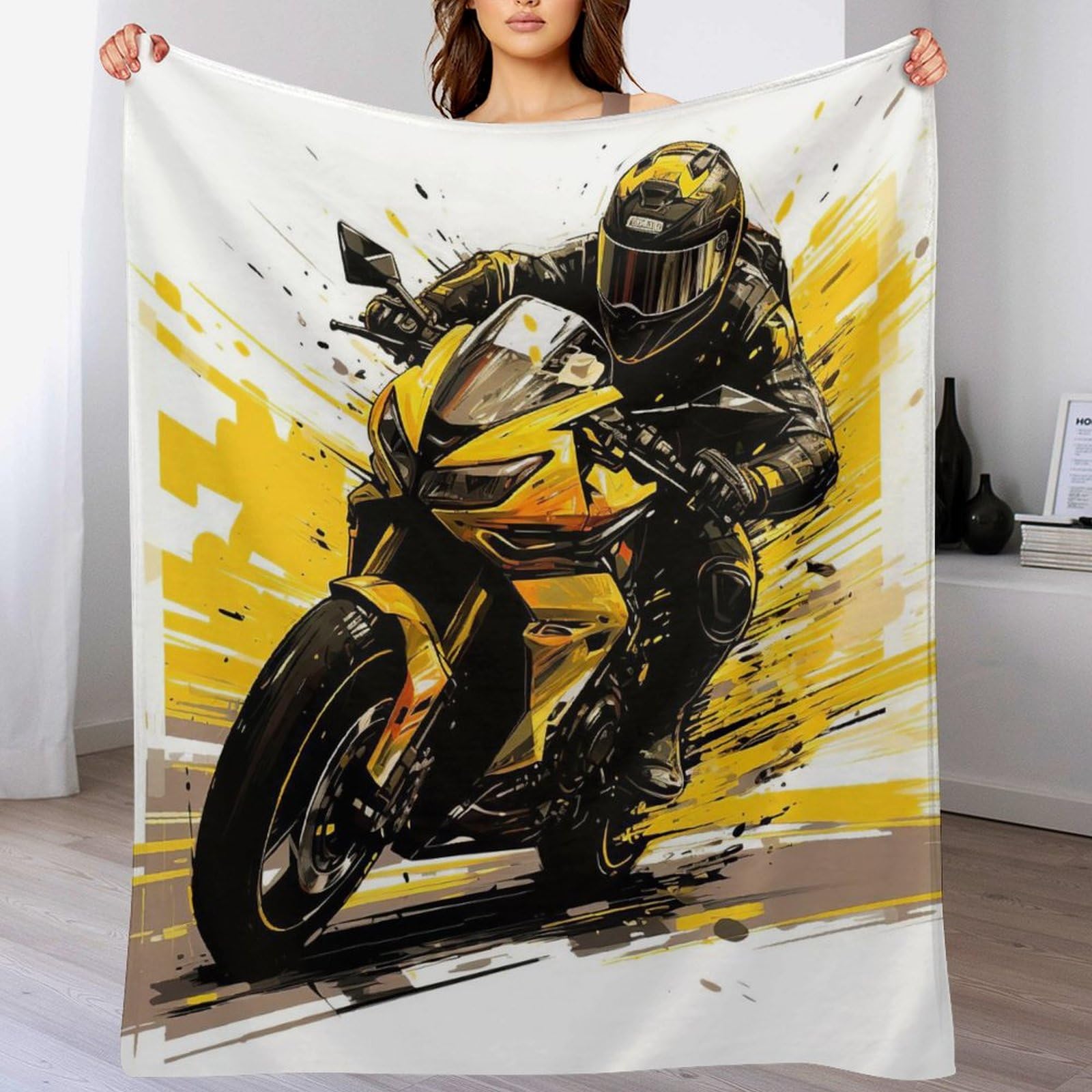 Couverture moto polaire pour chambre canapé et jardin 140x180