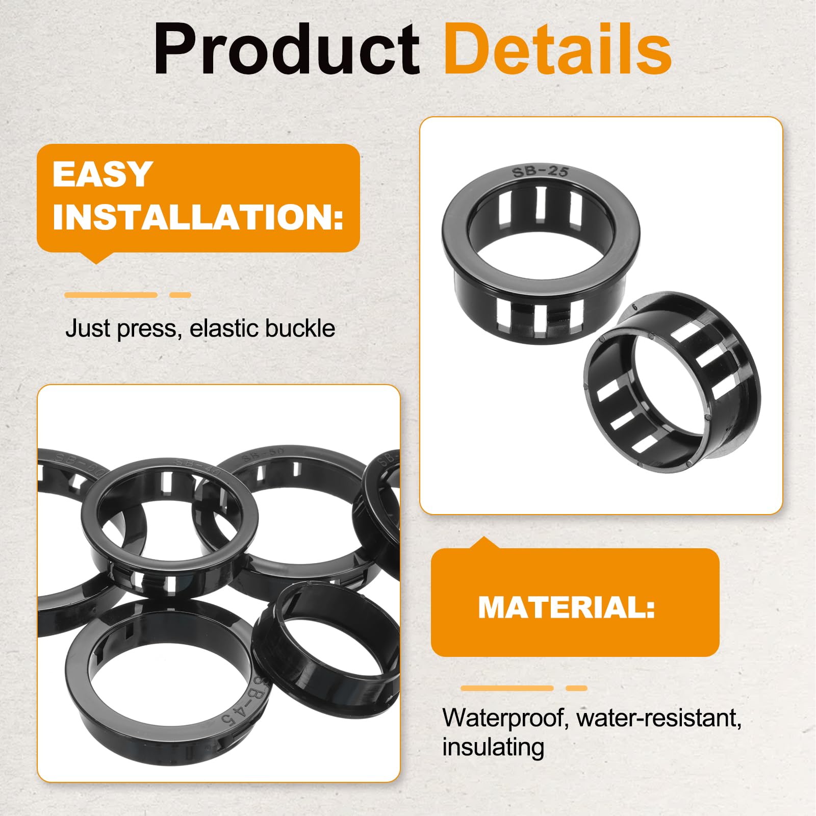 PATIKIL 60pcs Wire Grommet - Image 3