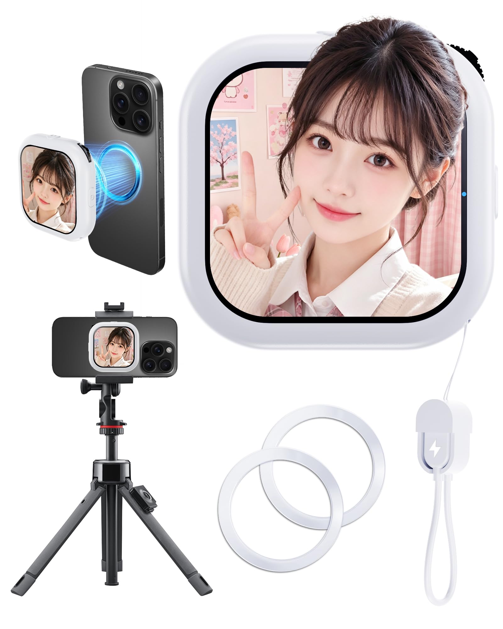 Amazon.co.jp: 自撮りモニター【2026最新ワイヤレス接続】4K/1080Pじ