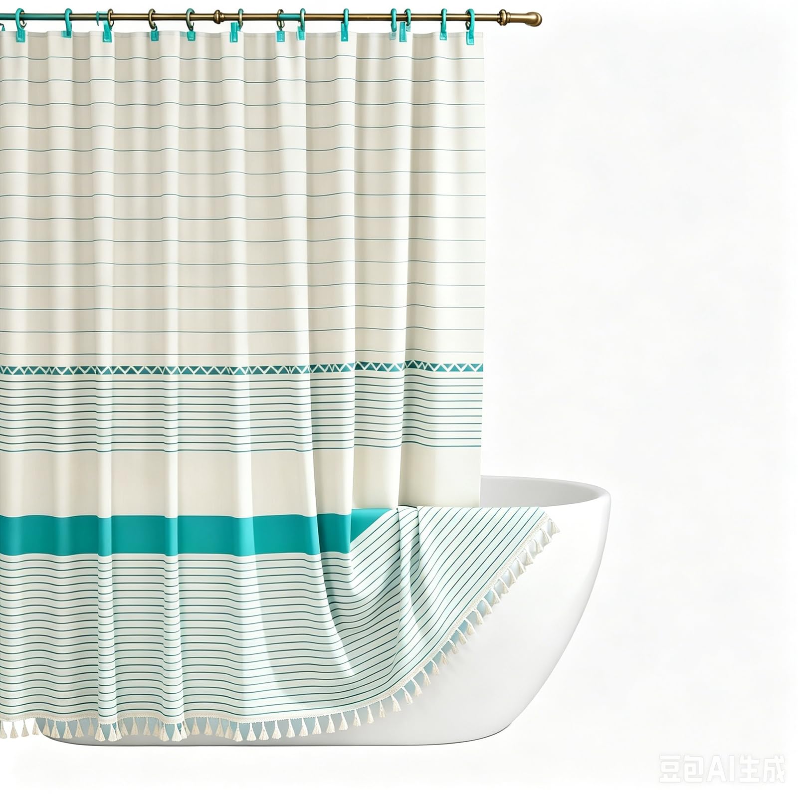 Rideau de douche à franges pour créer une ambiance cocooning et relaxante dans votre maison