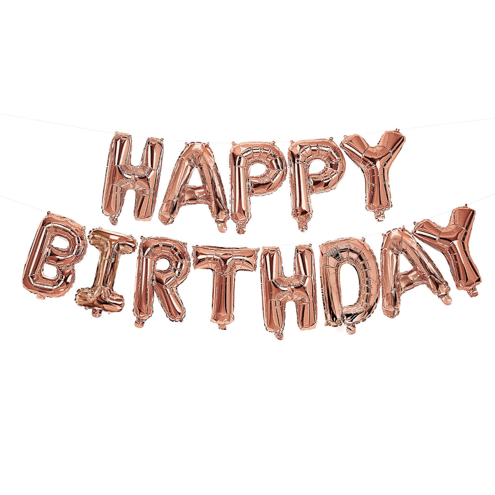 Procos 93792 - Supersized Happy Birthday, rose gold, helium filling balloon gift, decoration
